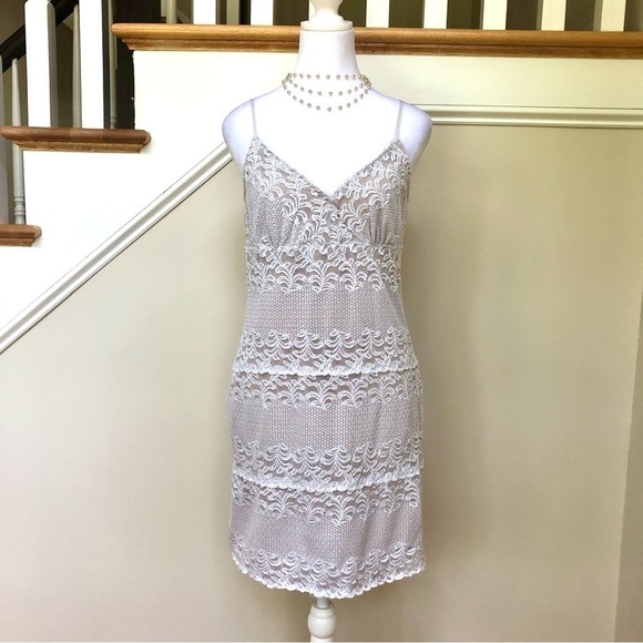 Casadei Dress Slip Vintage Y2K in Ivory and Beige Lace (~S) - Picture 1 of 7